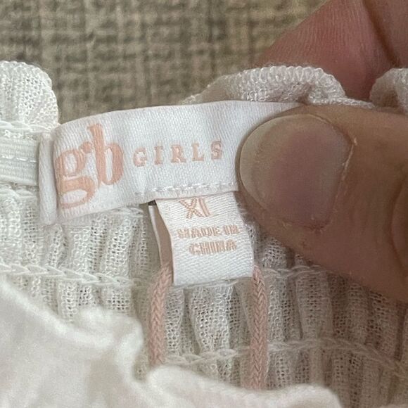 GB girls white smocked tiered‎ sundress spaghetti straps, size XL new with tags - Picture 4 of 12